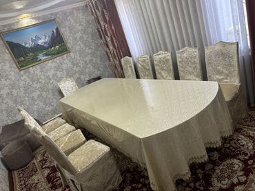 стол для комнаты: Ашкана үстөлү жана отургуч, Жаңы, түсү - Саргыч боз