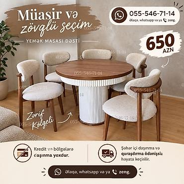 Müasir və zövqlü seçim – Yemək masası dəsti - Tərkibi: dairəvi yemək lalafo.az -da Müasir və zövqlü seçim – Yemək masası dəsti - Tərkibi: dairəvi yemək