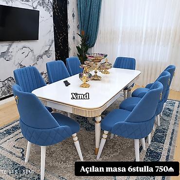Açılan yemək masası dəsti – 6 ədəd stulla birlikdə. - Masa rəngi