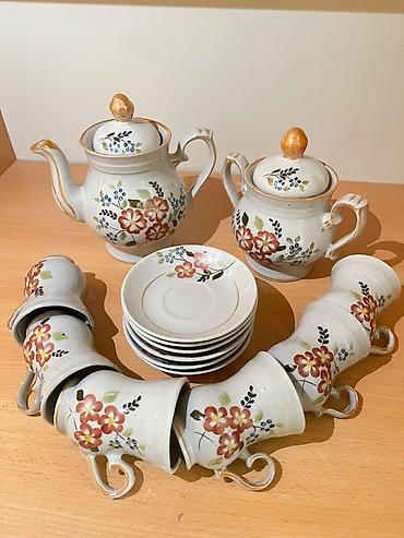 Çay dəsti, rəng - Ağ, Keramika, 6 nəfərlik