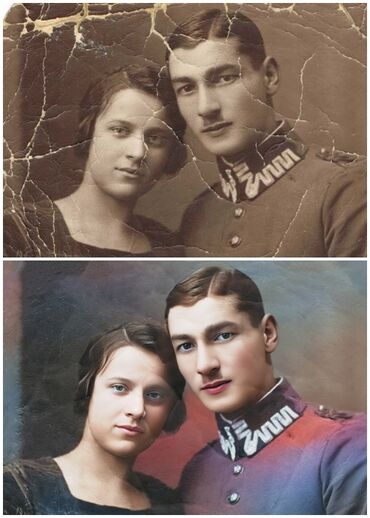 Başqa xidmətlər: "Köhnə bulanıq rəngsiz zədəli fotoların bərpası".Online şəkildə — 2