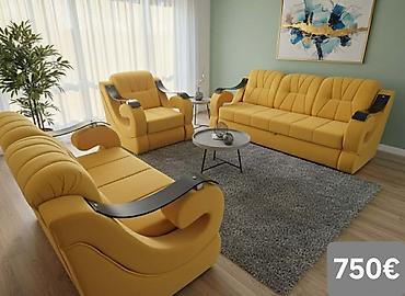 Stilske garniture: Komplet tapaciranih garnitura za dnevni boravak – moderan Chesterfield — 34