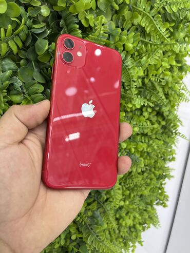 Apple iPhone: IPhone 11, 64 GB, Qırmızı, Zəmanət, Face ID, Sənədlərlə