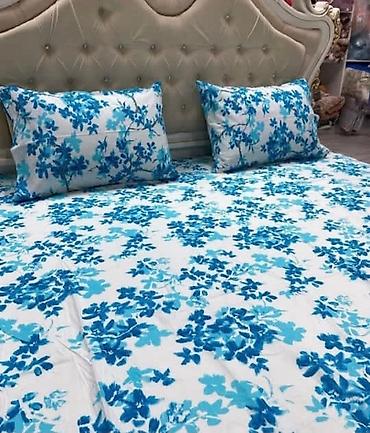 Комплекты постельного белья: Комплект постельного белья с принтом клетку, выполненный в синих и — 60