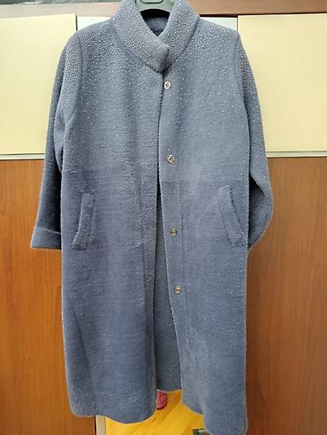 Paltolar: Uzun qadın palto – boz rəng - Model: uzun kəsim, rahat “oversize” — 1