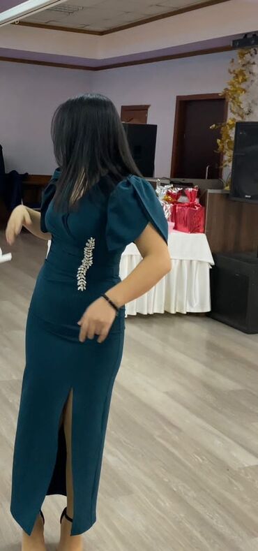 турецкие вечерние платья: Вечернее платье, А-силуэт, Длинная модель, С рукавами, Камни, M (EU 38)