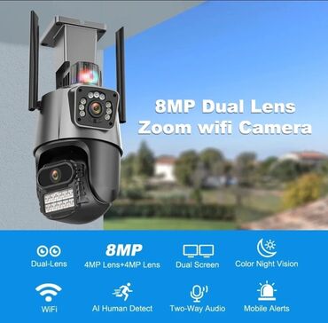 Video nadzor: Ip kamera PTZ kamera sa 2 sociva i sirenom 4k 8x zoom Kamera za — 5