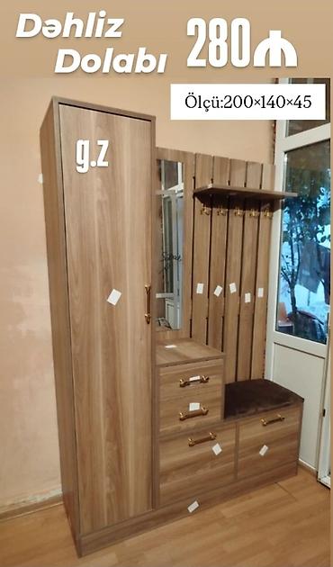 2107 qapi: Məhsul: Dəhliz dolabı Qiymət: 280 ₼ Ölçü: 200 × 140 × 45 sm — 1