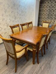 Mətbəx mebeli: Qonaq otağı üçün, İşlənmiş, Açılan, Kvadrat masa, 8 stul