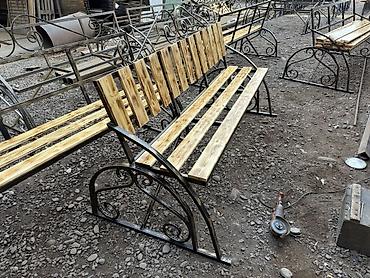 промышленные столы: Скамейка Со спинкой, Без крыши — 3