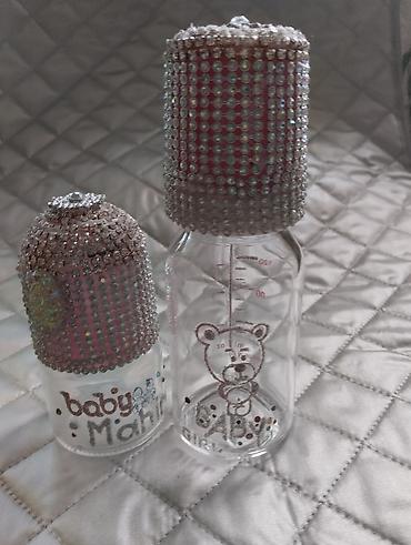 toy dekor: Bəzəkli dekor dəsti və rhinestone-lu körpə butulkaları - 3 hissəli — 3