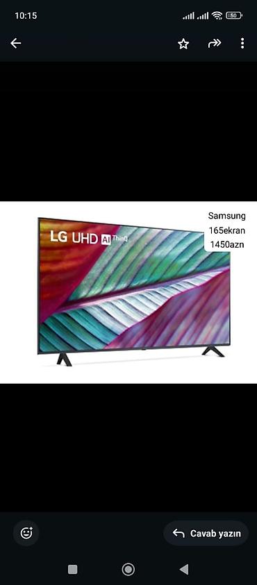 4k monitor: Samsung Crystal UHD televizor - Ekran ölçüsü: 140 ekran (təxminən 55 — 10