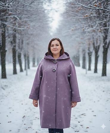 asbaz geyimi: Palto, XL, 2XL, 3XL, rəng - Bənövşəyi — 2