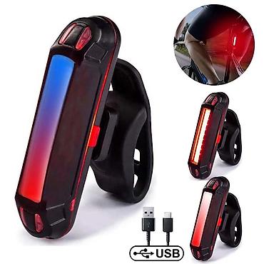 velosiped isiqlari: USB ilə şarj olunan velosiped arxa işığı - Yüksək parlaqlıqlı LED/COB — 1