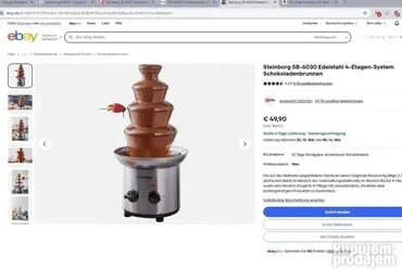 Ostali kuhinjski aparati: #2542 Čokoladna fontana Steinborg SB-6030; **Potpuno NOVO — 4