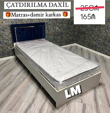 Tek nəfərlik çarpayı dəsti - Paketə daxildir: matras + dəmir karkas - lalafo.az -da Tek nəfərlik çarpayı dəsti - Paketə daxildir: matras + dəmir karkas -