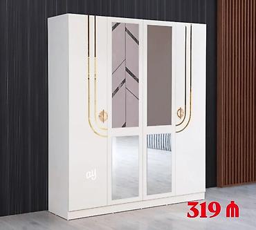 iskaflar: Yeni, 4 qapılı, Güzgülü, Ağ, Açılan, Düz dolab — 1