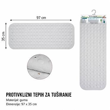 KMT Gumeni podmetač za kadu, beli 2208543 Opis: - Protivklizni gumeni