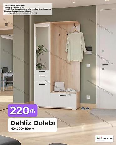 Ev və bağ: Dəhliz dolabı – 40×200×100 sm - Material: 18 mm laminat - Rəng — 1