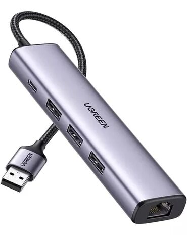 flash карту: UJGREEN USB Ethernet-адаптер 1000/100 Mбит/c USB3.O/USB2.0 HUB