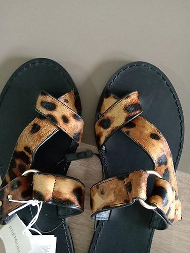 ženske sandale guess: Ženske kožne sandale sa animal printom (leopard), Premium linija. - — 5