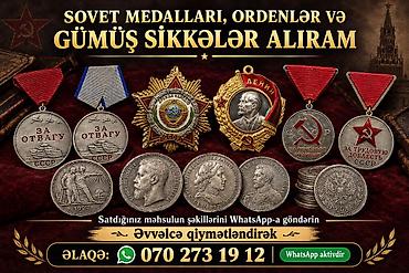 vaz 2107 səkilləri: Sovet medalları, ordenləri, znаçokları və gümüş sikkələrin alınması — 1