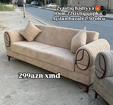 mini divan: Açılan-bazalı divan – 2.30 m ölçü • Qatlanan mexanizm: yatacaq — 2
