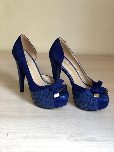 замшевый туфли: Туфли 37, цвет - Синий