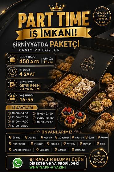 elvan şokolad fabriki vakansiya: Qablaşdırıcı tələb olunur, Təcrübəsiz, Aylıq ödəniş — 2