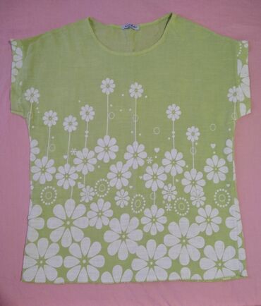 bluze za punije dame: 2XL (EU 44), Cvetni, bоја - Zelena