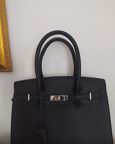 Torbe: Veoma lepa Birkinka Crna damska torba – klasičan tote/Birkin stil - — 1
