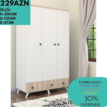 Dolablar: Yeni, 3 qapılı, Kredit, Ağ, Açılan, Düz dolab — 3