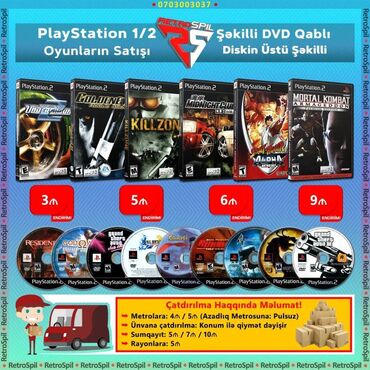 1 ar ne qederdir: PlayStation 2 oyunun satısi PlayStation 1 və 2 Disklər Sifarişlə