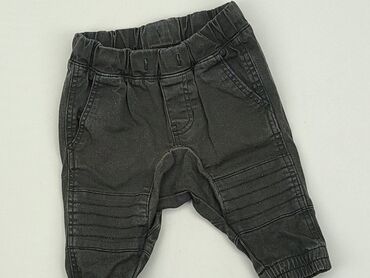 czarne jeansy mom: Spodnie jeansowe, H&M, 3-6 m, stan - Zadowalający