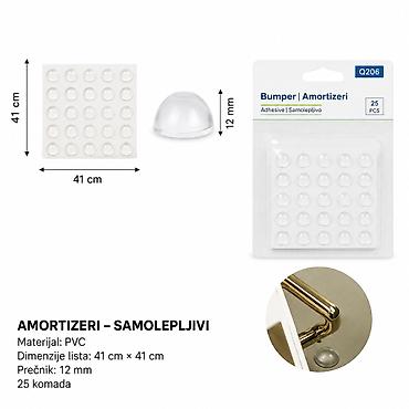 KMT Prozirni amortizer, okrugli 2208235 Samolepljivi prozirni