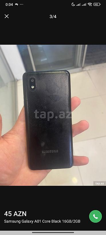 samsung a01 core: Samsung Galaxy A01 Core, 16 GB, rəng - Qara, İki sim kartlı — 4