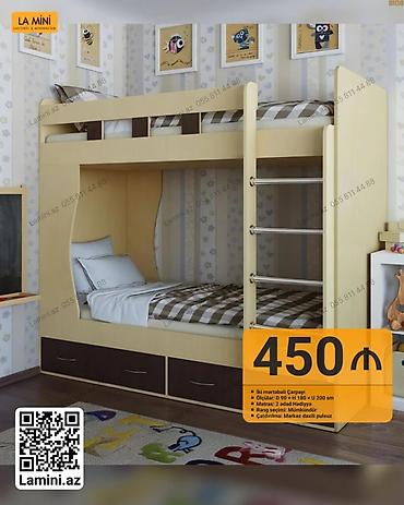 Ev və bağ: İki mərtəbəli çarpayı – La Mini dizaynı - Ölçülər: D 90 x H 180 x U — 1