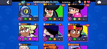 et doyen: Brawl Stars hesabı – 33,012 qəhrəman gücü (üst paneldə görünür) — 3
