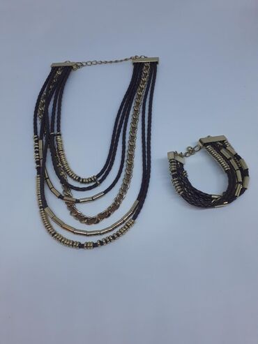 кожаные браслеты: Набор из ожерелья и браслета. Италия. Новый. 2500 сом