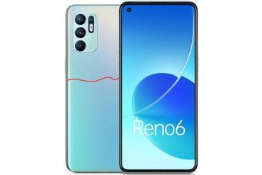 реальному: Oppo Reno6, Б/у, 128 ГБ, цвет - Голубой, 2 SIM