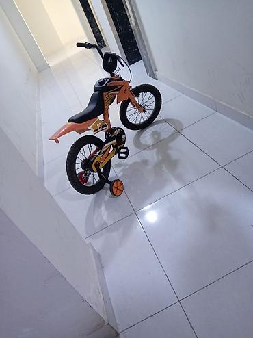 Velosipedlər: Uşaq velosipedi – idman motosikleti üslubunda, portağal rəngli — 5