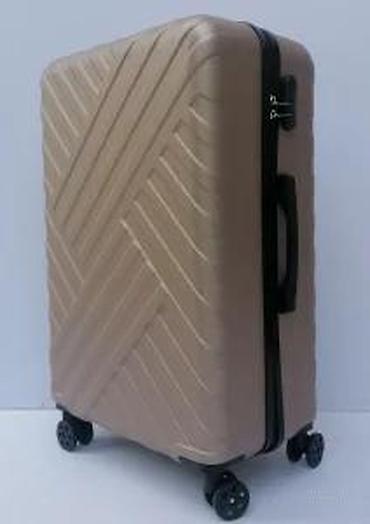 Putni koferi i torbe: Tvrdi kofer na točkićima – zlatno/bež boja - Materijal: čvrsta ABS — 17