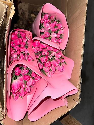 Букеты из живых цветов: Тюльпаны с луковицей Оптом | В розницу - Свежие тюльпаны с крупным — 10