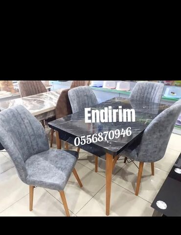 Masa və oturacaq dəstləri: Mətbəx üçün, Yeni, Açılan, Dördbucaq masa, 4 stul — 2