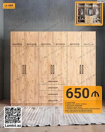 LA MİNİ 6 qapılı dolab - Kod: 5366 - Ölçü: D 47 × H 250 × E 240 sm -