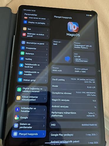 honor pad x8b: HONOR planşet + maqnitli klaviatura - Model: Honor Pad X 9a (MagicOS — 1