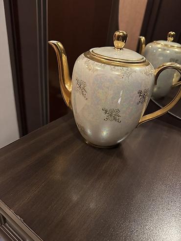 caydanliq: Zərif dizaynlı çaydan - Material: yüksək keyfiyyətli porselen - Rəng — 1