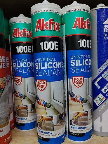 Клей-герметик: Универсальный силиконовый герметик Akfix 100E, прозрачный. Основные — 1