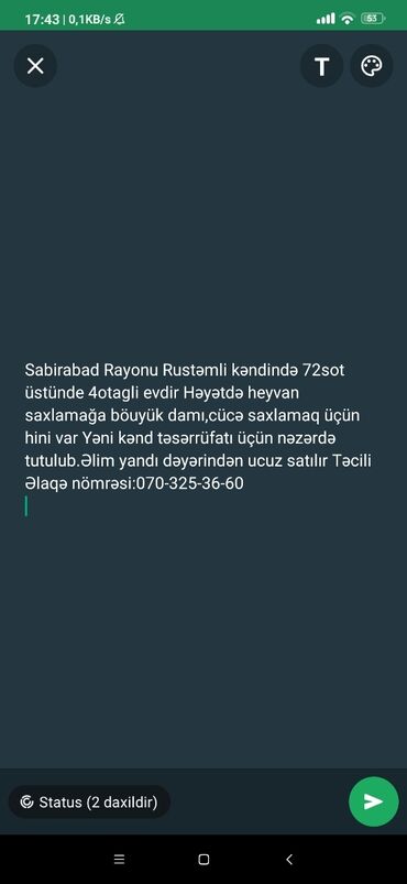 zaqatala qaqarin satilan evler: Şirvan, 100 kv. m, 4 otaqlı
