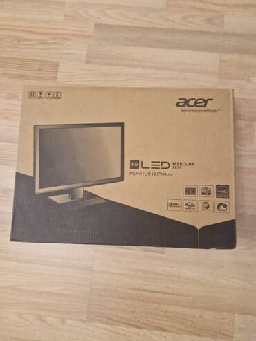 Monitorlar: Yeni, açılmamış qutuda Acer HD LED Monitor (19.5” / 49 sm). ✅ Ekran